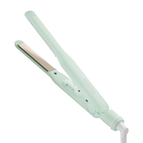 2024年春夏限定 サロニア ストレート ヘアアイロン 15mm セレブレイトグリーン耐熱ポーチ付 SL-004SCG