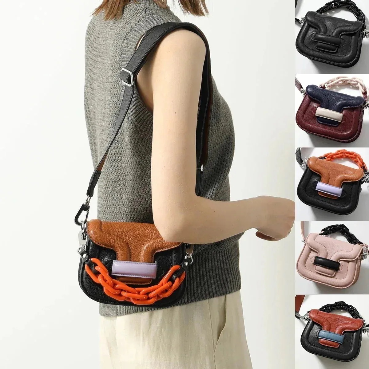 PIERRE HARDY ピエールアルディ ショルダーバッグ ALPHA VILLE アルファ ヴィル マイクロ QV03Z レディース レザー チェーン ミニ 60,999円