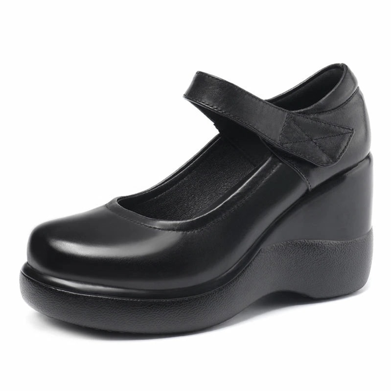 1000円OFFクーポン 美脚 ハイヒール コンフォートシューズ レディース 靴 パンプス ウエッジ 痛くない 歩きやすい 黒 白 ウェッジソール オフィス 柔らかい ストラップ 8.5cmヒール 大 12,917円