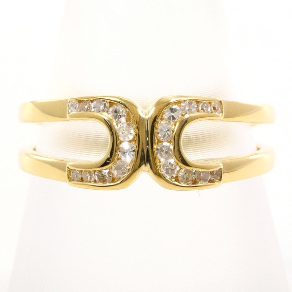 18K YG リング 指輪 13号 ダイヤ 総重量約3.9g ジュエリー 中古