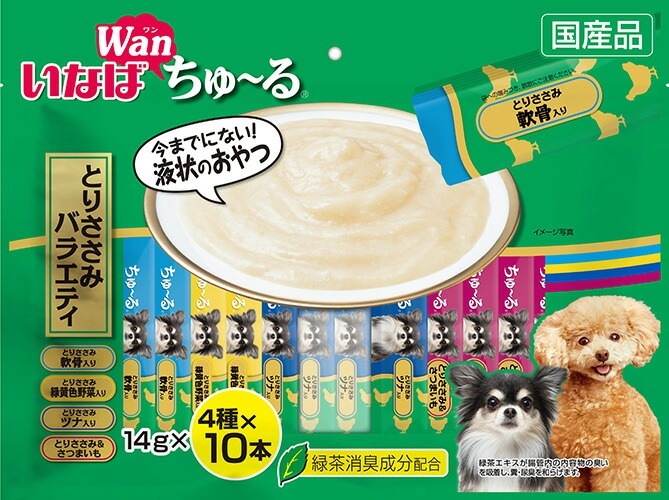 （まとめ買い）いなば ちゅる とりささみバラエティ 14gx40本 犬用おやつ [x3]