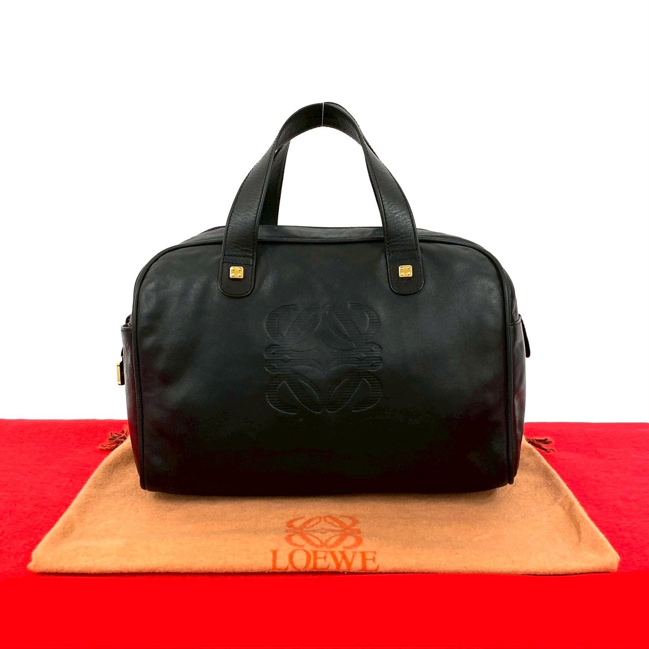 アナグラム ロゴハンドバッグ レザー ブラック 96110