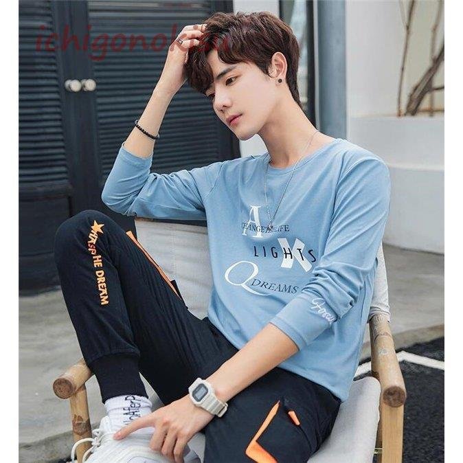 Tシャツ メンズ春 長袖 トップス カジュアル 英語 柄 メンズファッション 男子 かっこいい Bryanevans Com