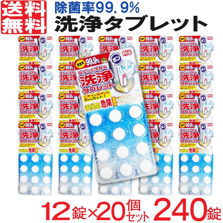 洗浄 ピクス 楽して汚れを タブレット 240錠 12錠20個セット ライオンケミカル 日本製