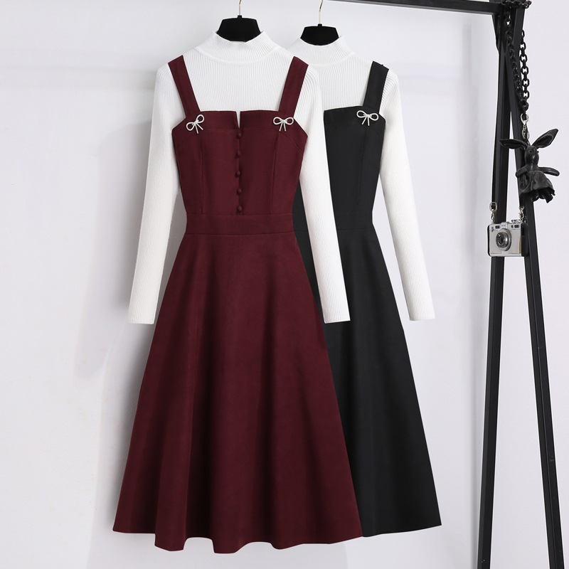 【送料無料】レディース リボンフロントボタン ジャンパースカート ワンピース スクエアネック ハイウエスト Aライン 大人可愛い ママコーデ ママファッション 韓国系 オルチャン 人気 トレンド