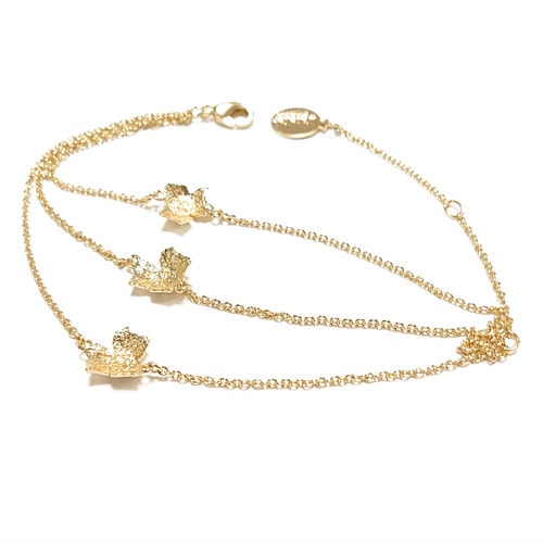 葉っぱモチーフ ゴールドブレスレット アレルギーフリー 7,912円