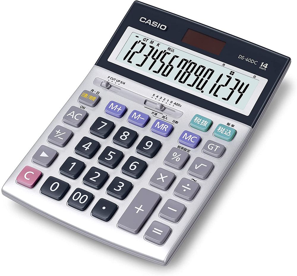 （まとめ買い）本格実務電卓 デスクタイプ 14桁 DS-40DC [x3]