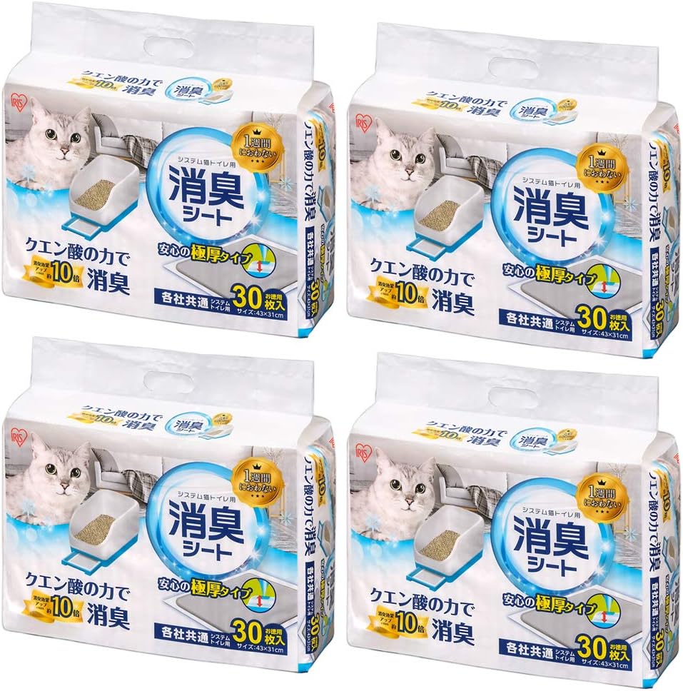 猫砂 システム猫トイレ用脱臭シート 30枚×4袋 TIH-30C クエン酸入り 消臭 30枚×4個