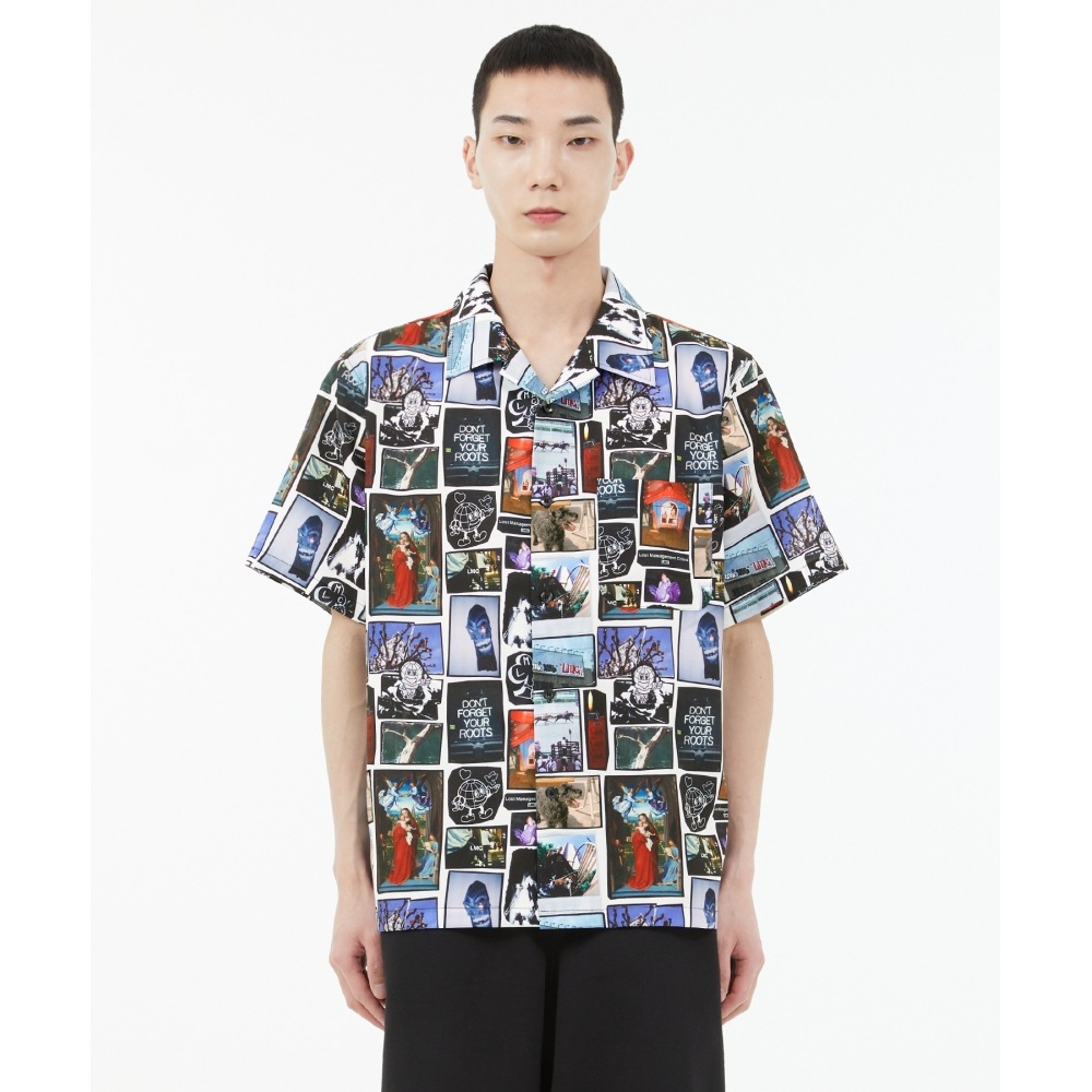 LMC COLLAGE SHORT SLV SHIRT マルチ
