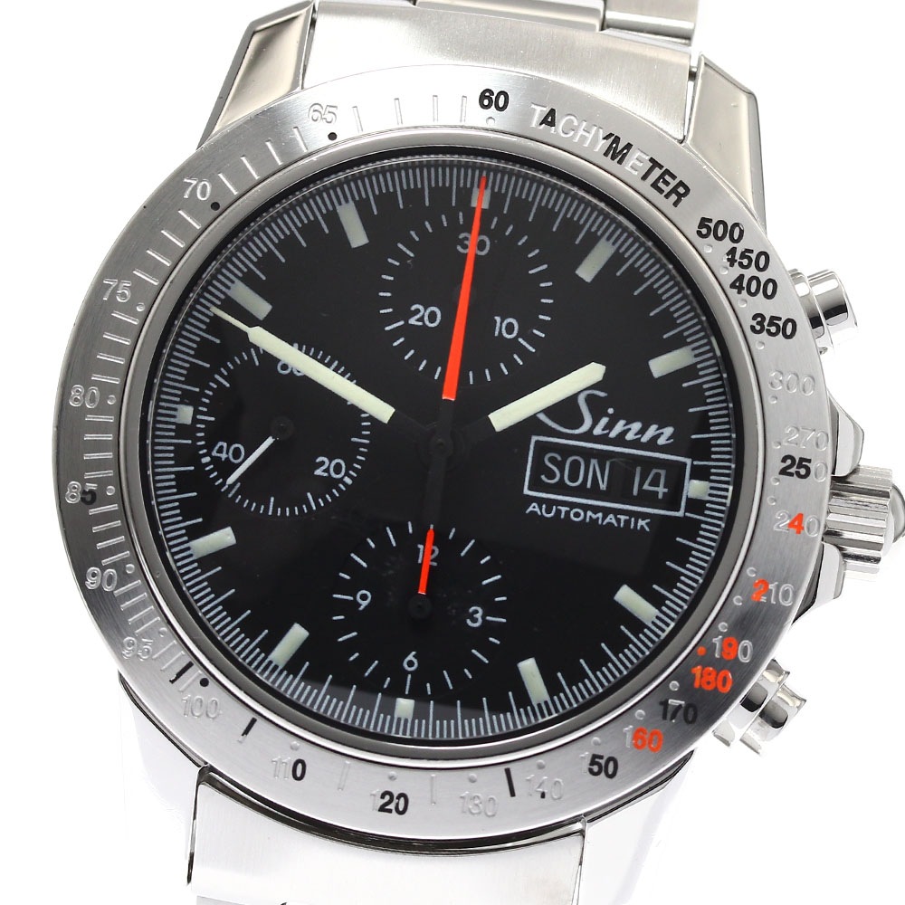 ジン Sinn 303.AUTOBAHN アウトバーン クロノグラフ デイデイト 自動巻き メンズ 保証書付き_898141【中古】