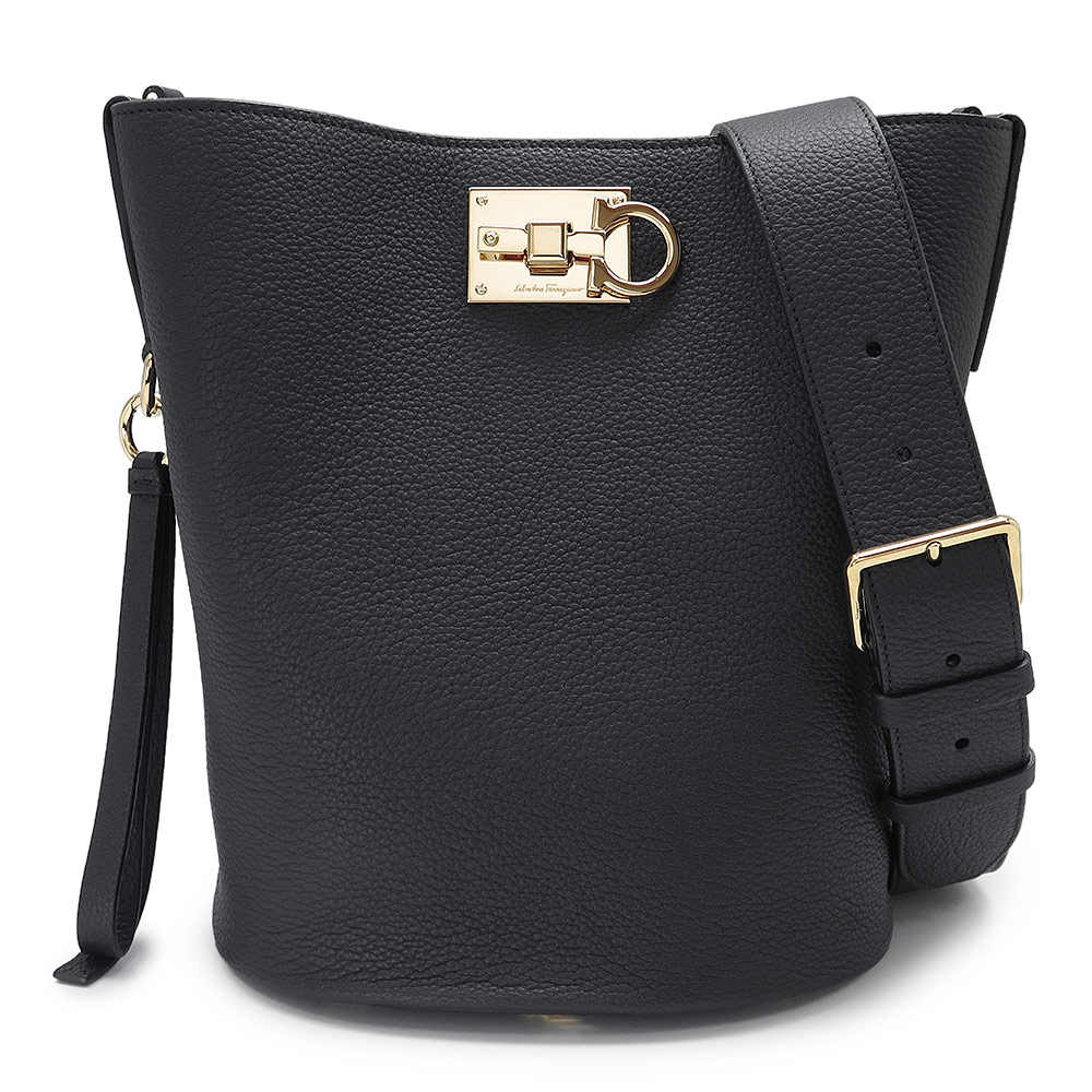 ショルダーバッグ レディース STUDIO BAG 212892 0756787 バケットバッグ ガンチーニ レザー ブラック 黒