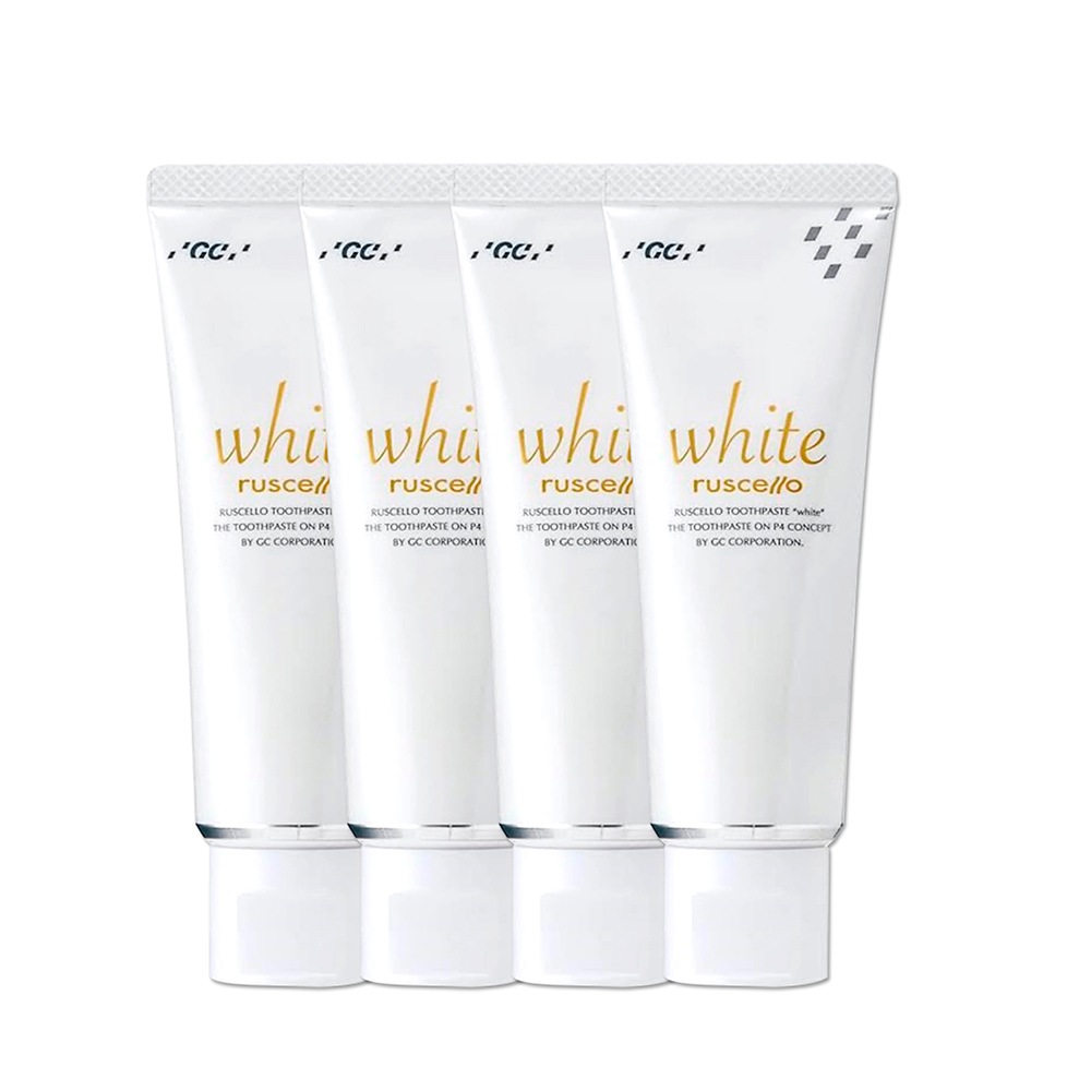 ルシェロ 歯磨きペースト ホワイト 100g 4本セット 白い歯 フッ素 研磨ペースト 歯科専売品 プロケア PMTC ステイン 着色汚れ 弱アルカリ性 歯みがき ハミガキ 歯磨き