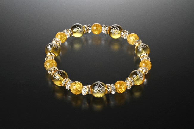 招福七福神ブレス 白水晶 黄水晶 爆裂黄水晶 パワーストーン ブレスレット メンズ レディース 効果 ハンドメイド 浄化 種類 意味 アクセサリー クリスタル シトリン クラック 天然石