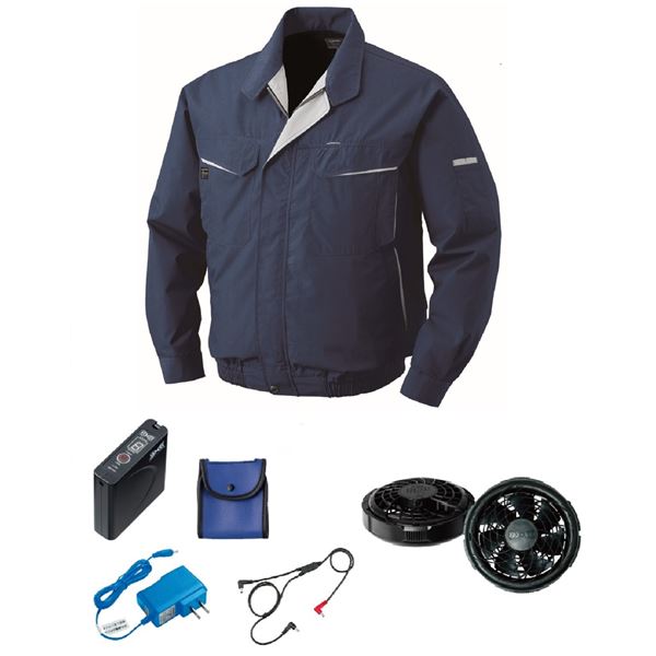 KU90470 空調服 綿/ポリ混紡 FAN2300B/LISUPER1セット ネイビー LL 18,788円