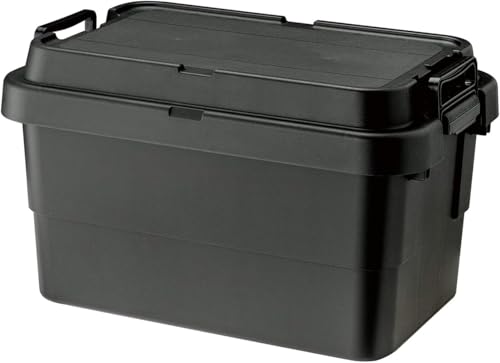 リス(RISU) 収納ボックス トランクカーゴ 50L ブラック 日本製 TC-50S コンテナ ボックス スタッキング 屋
