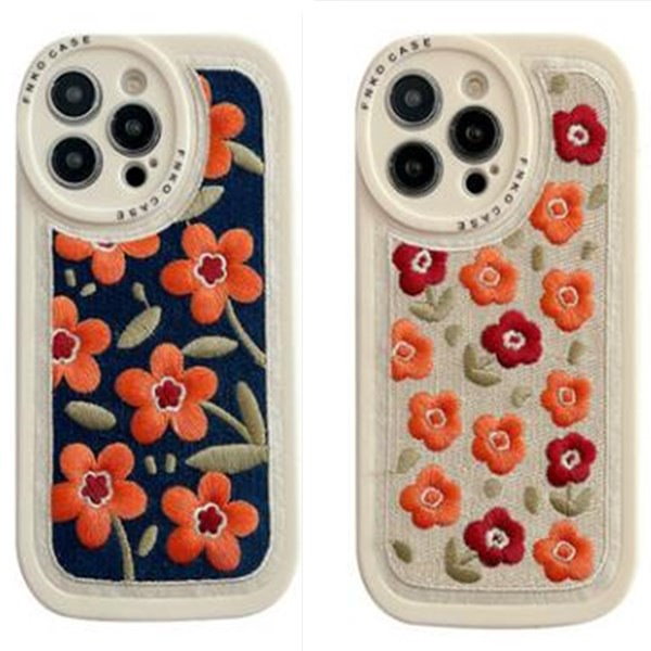 iPhone14スマホケース 刺繍花柄 iPhone11ケース 12 iPhone13PROカバー スマホ対応