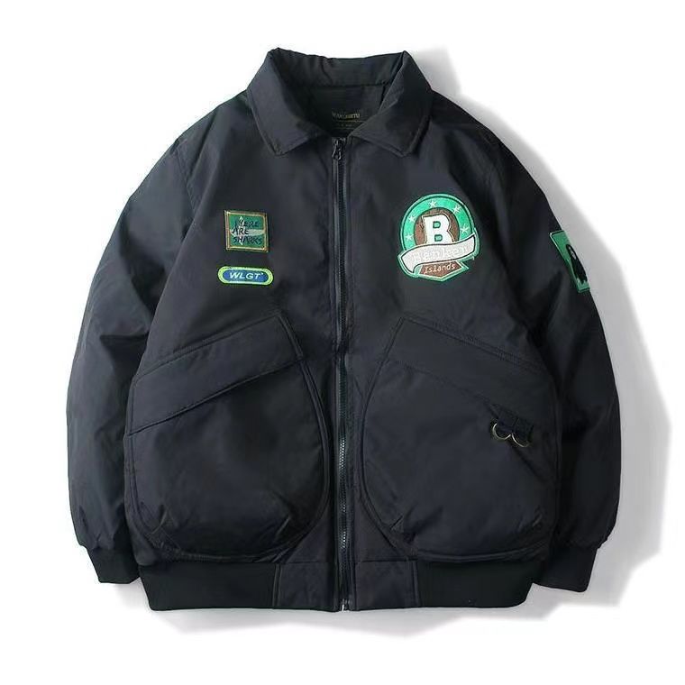 コットンコート厚手スタジャンコットンコートメンズレディースアメリカンワークウェアカップルルーズボンバージャケットコットンコート