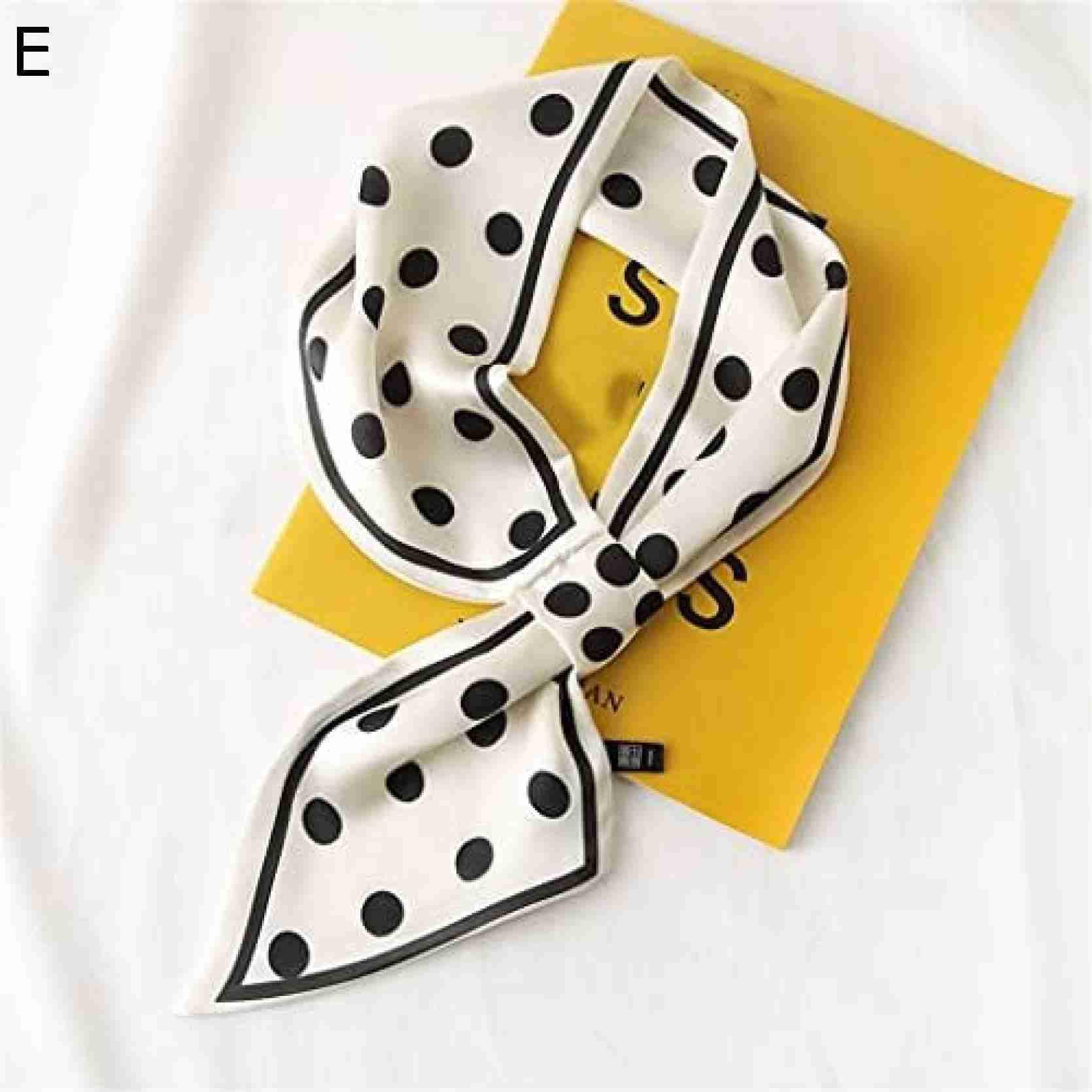 【20%OFFクーポン～】四角いスカーフヘアタイプリントサテンスカーフヘッドスカーフ女性のための小さなロングストリップスカーフ (Color : E Size : 15*70CM)