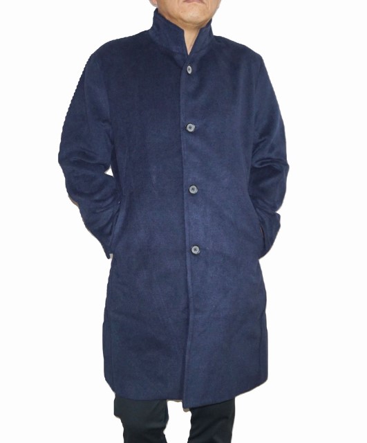 スタンドカラーコート 紺 2565-4904 メンズ ハイダウェイ 冬物 コート ウール ネイビー 12,045円