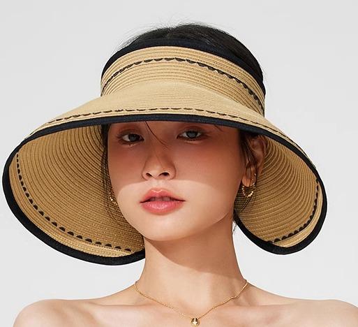 サンバイザー レディース 夏 麦わら 帽子 つば広 日よけ 紫外線対策 かわいい おしゃれ サンシェード 日焼け防止 カジュアル 旅行 屋外 ビーチ 抗UV 折りたたみ 茶 ベージュ 黒 4,566円