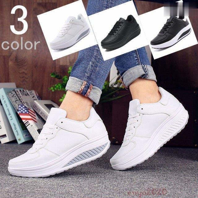 厚底スニーカー レディース スニーカーレディース 船型底ナースシューズ ダイエットシューズ 姿勢 厚底シューズ 美脚 軽量 ウォーキ【早得!!特別価格】