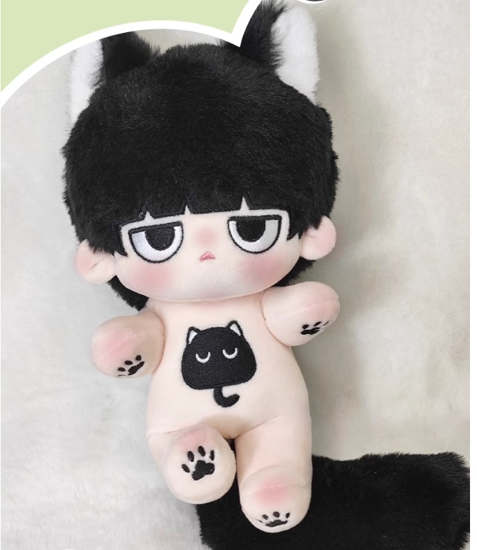 20cm 無属性ぬいぐるみ　コットン ドール　棉花娃娃 本体のみ　尻尾と耳セット　スケルトン有　骨有り
