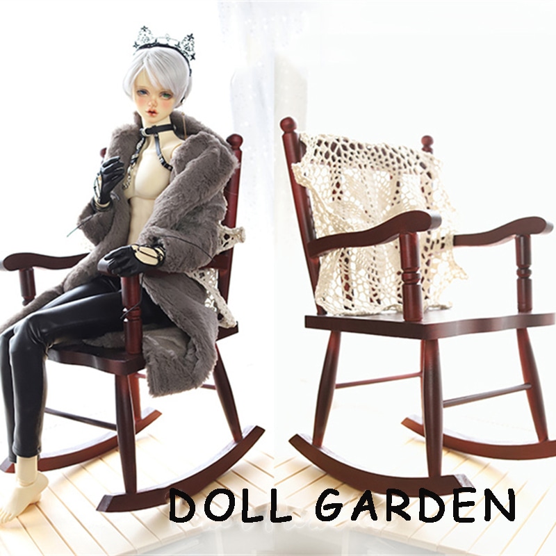BJD人形用アクセサリー木製揺すり椅子 ドールハウスインテリア 70cm/SD/MSDサイズドール用