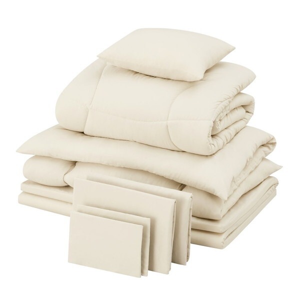 KFS-M9S グレージュ マットレス付き布団9点セット メーカー直送