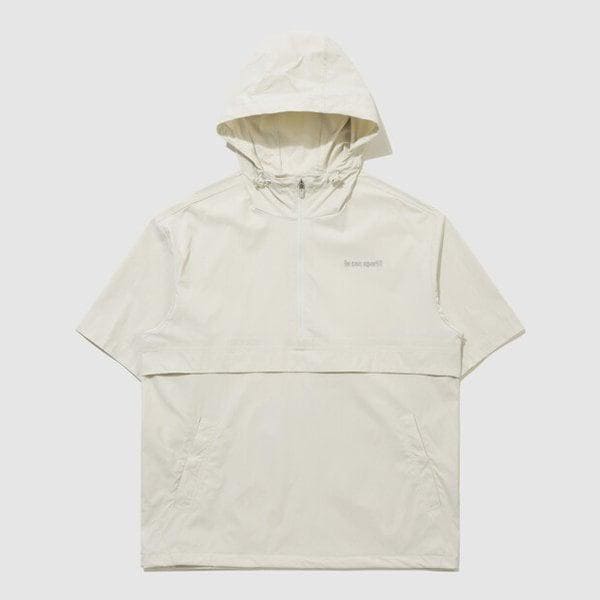 ユニ ストレッチ タスラン ルーズフィット 半袖アノラック ジャケット (QR223LJK42_WBG)