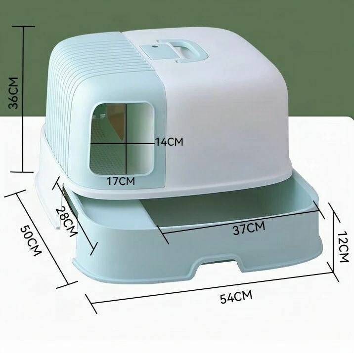 猫 キャットトイレ 54*50*36cm 全3カラー 大きい 散らかりにくいネコトイレ おしゃれ 本体 フルカバー 猫トイレ トンネルタイプ 隧道 通路式 お掃除簡単 飛び散りにくい 大型猫 ネコト