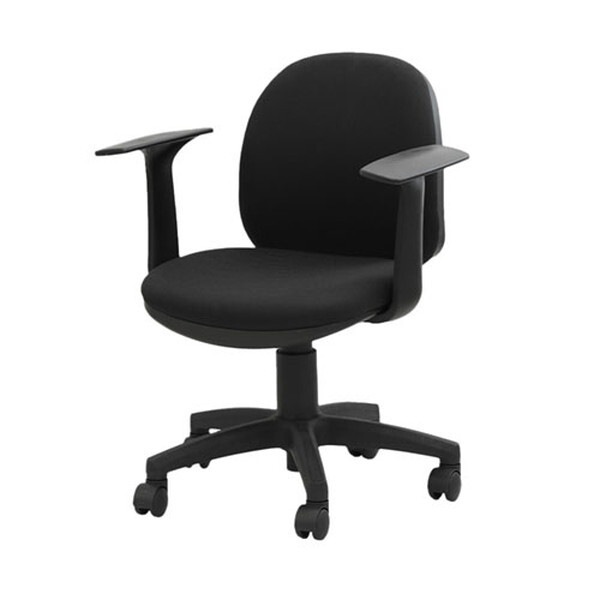 Netforce OCD-1AT-W-BK ブラック ワンカラーデスクチェア T字肘付 オフィスチェア 学習チェア メーカー直送