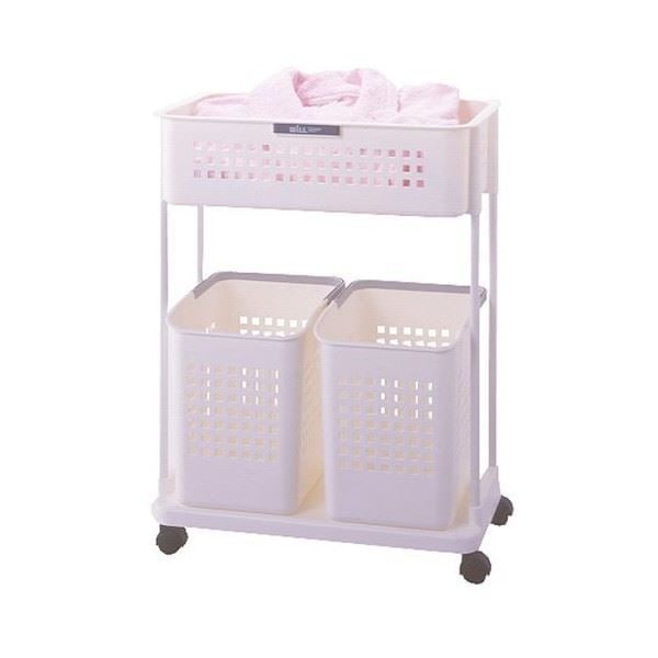 ウイルランドリーWタイプ（ランドリーワゴン/洗面所収納） 2段 幅55cm キャスター付き