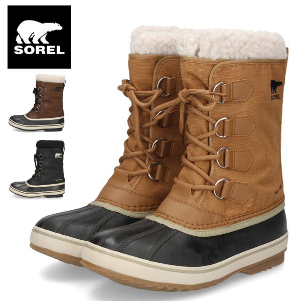 ソレル スノーブーツ メンズ ウィンター ブーツ SOREL 1964 パック ナイロン ウォータープルーフ NM5189 防水 保温 防寒 ボア ブラック 黒 キャメル