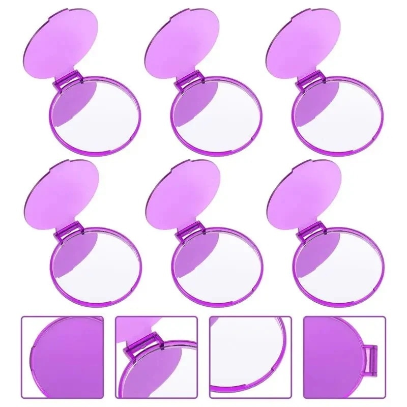 女の子と女性のためのミニラウンドミラー シンプルな化粧鏡 ポケットミラー 24個