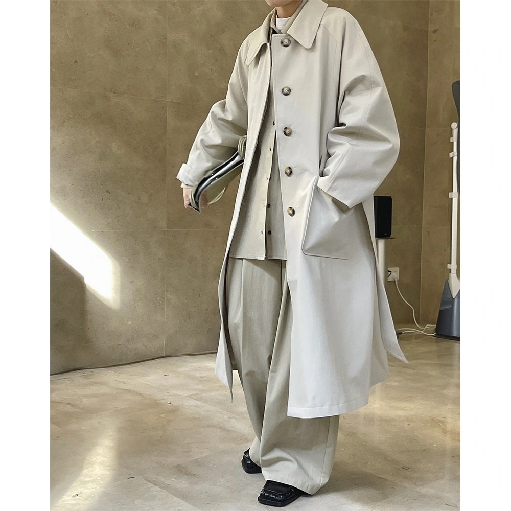 の新スタイル韓国スタイルシンプルなプロフィールウエストウインドブレーカールーズスリムロングカジュアルジャケットレディース