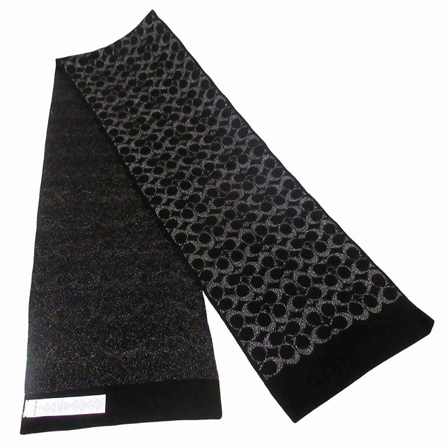 コーチ マフラー スカーフ COACH アウトレット シグネチャー メタリック マフラー メンズ レディース CK719 BLK