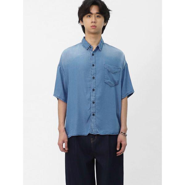 メンズデニム半袖シャツ ビンテージ 夏 デイリーシャツ SGTT023_P393387362