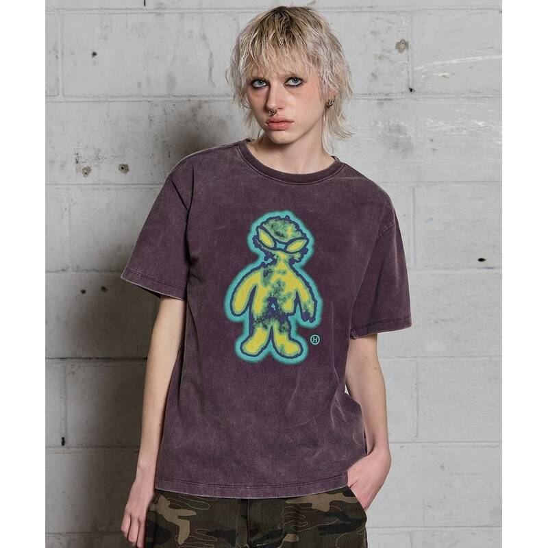 HOODHOOD フィーバー エイリアン 半袖Tシャツ パープル HDBF01TS12PP 411130