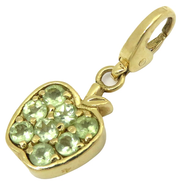 ポンテヴェキオ Ponte Vecchio ペンダントトップ K18WG ペリドット イエローゴールド チャーム ペリドット リンゴモチーフ 18K 18金 Au750 【中古】