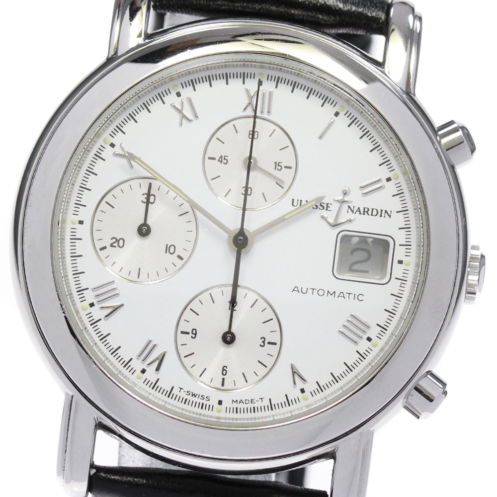 ユリス・ナルダン Ulysse Nardin 433-77-30 サンマルコ クロノグラフ 自動巻き メンズ 保証書付き_844877【中古】