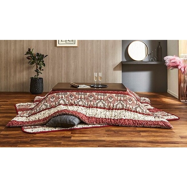 1160360110201 こたつ布団 掛敷セット ふっくら 日本製 エレガンス柄 高級感 エンジ 長方形 約205×245cm メーカー直送 8,342円