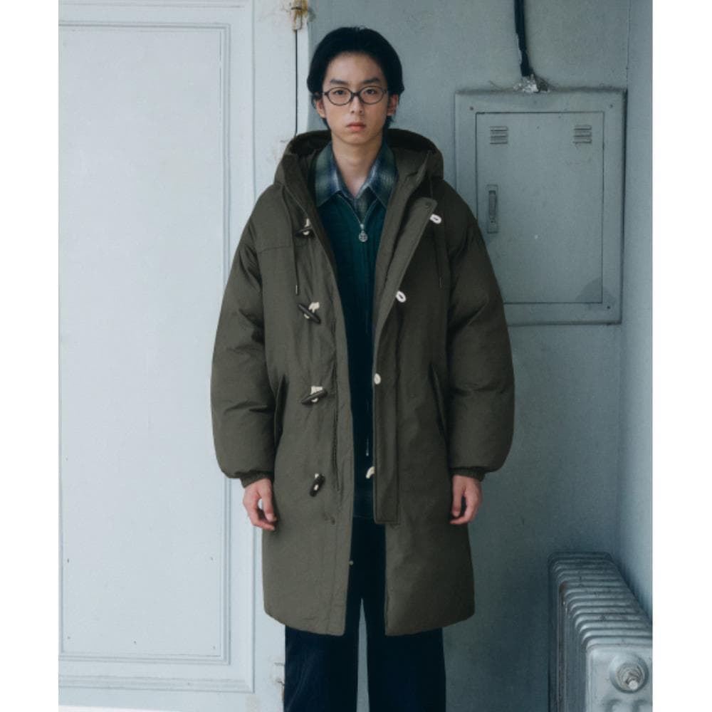 ダウンジャケット・コート codegraphy Long duffel padded khaki Qoo10 CODE GRAPHY Long duffel padd 無地