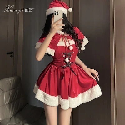 【新シリーズ】【激安販売!】エロいコスプレ クリスマス衣装マント趣新年テーマ服演出服 純欲風 制服