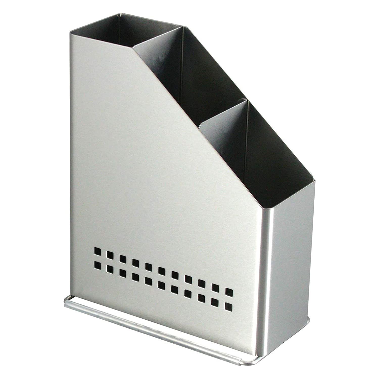 下村企販 サイズ別に収納できる キッチン ツールスタンド 【日本製】 仕切り付き 高さに合わせて収納 分解して洗える スリム形状 省スペース シンプル 丈夫 はさみ スプーン カトラリー ステンレス