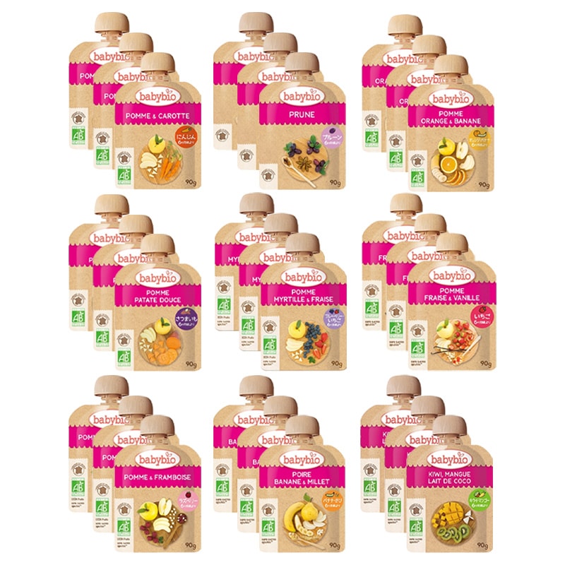ベビースムージー 9種各3食 90g×27 オーガニック 無添加 赤ちゃん 6ヶ月頃から 離乳食 おやつ フルーツ 野菜