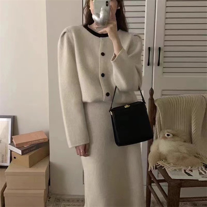 トップス スカート セットアップ 膝下 ミモレ ミモレ丈 袖あり 長袖 ラウンドネック 2点セット 上下セット 大人可愛い きれいめ シンプル カジュアル 大人 上品 おしゃれ お洒落 大人女子 5,443円