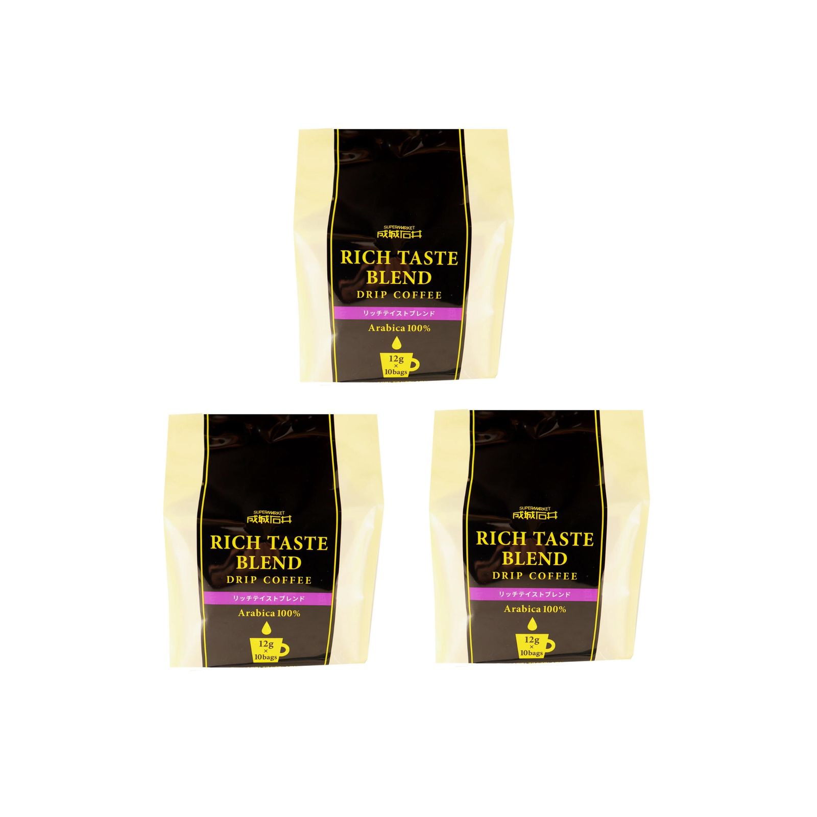 成城石井 リッチテイスト ドリップコーヒー（12g×10ｐ）×3個 リッチテイスト コーヒー 珈琲 深煎り 苦味 コク 個包装