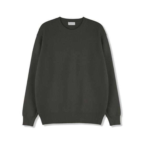 メンズ メリノウール ウォッシャブル ラウンド ニットTシャツ SG-KN-Q028-バックオートミール