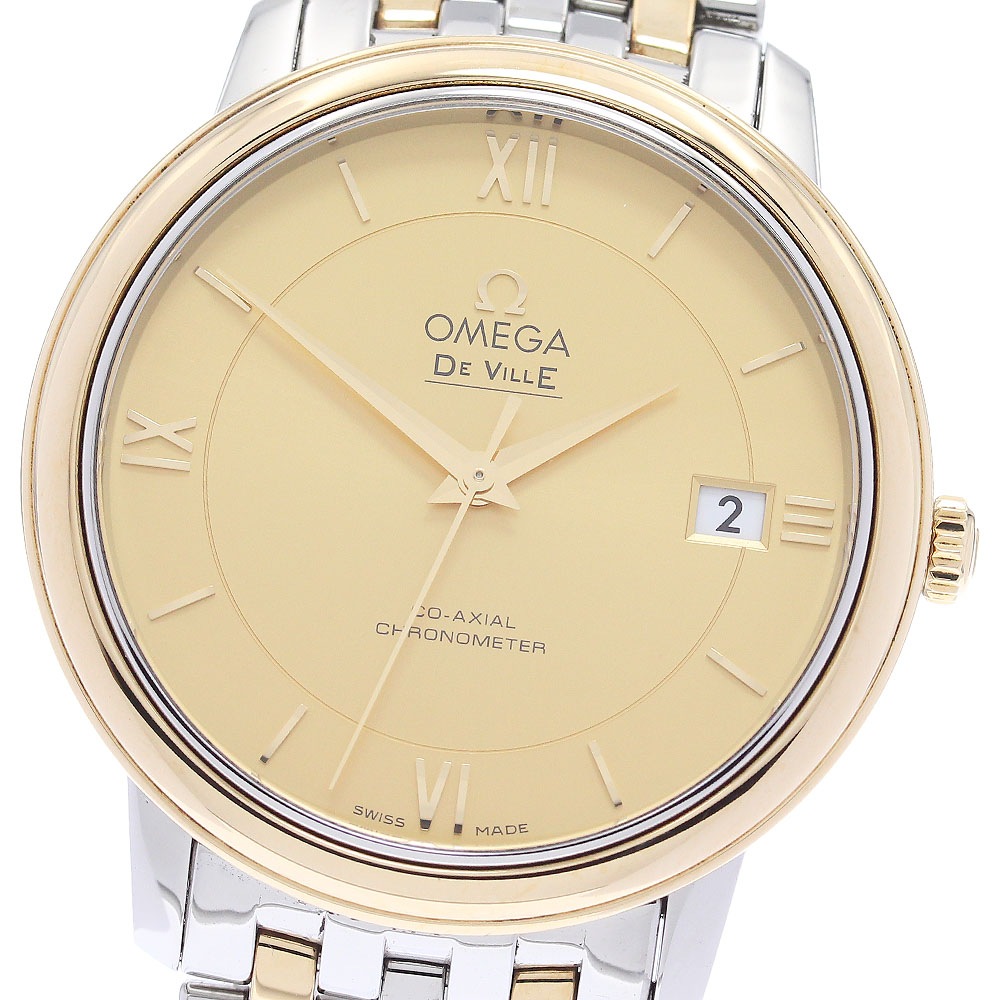 オメガ OMEGA 424.20.37.20.08.001 デビル プレステージ コーアクシャル クロノメーター 自動巻き メンズ 良品 箱・保証書付き_886920【中古】