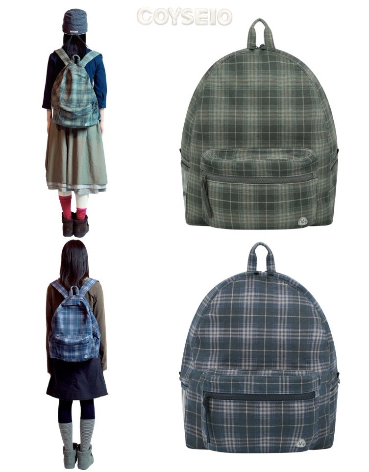 韓国限定 韓国人気 SNS流行 ファッショントレンド アクセサリー バッグ CHUNKY SWEAT CHECK BACKPACK (2色)